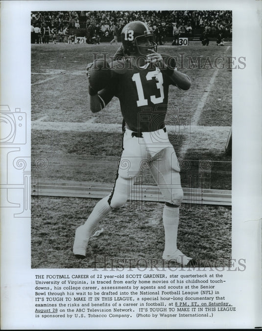 1976 Press Photo The Football Career of 22 year old Scott Gardner is traced. - Historic Images