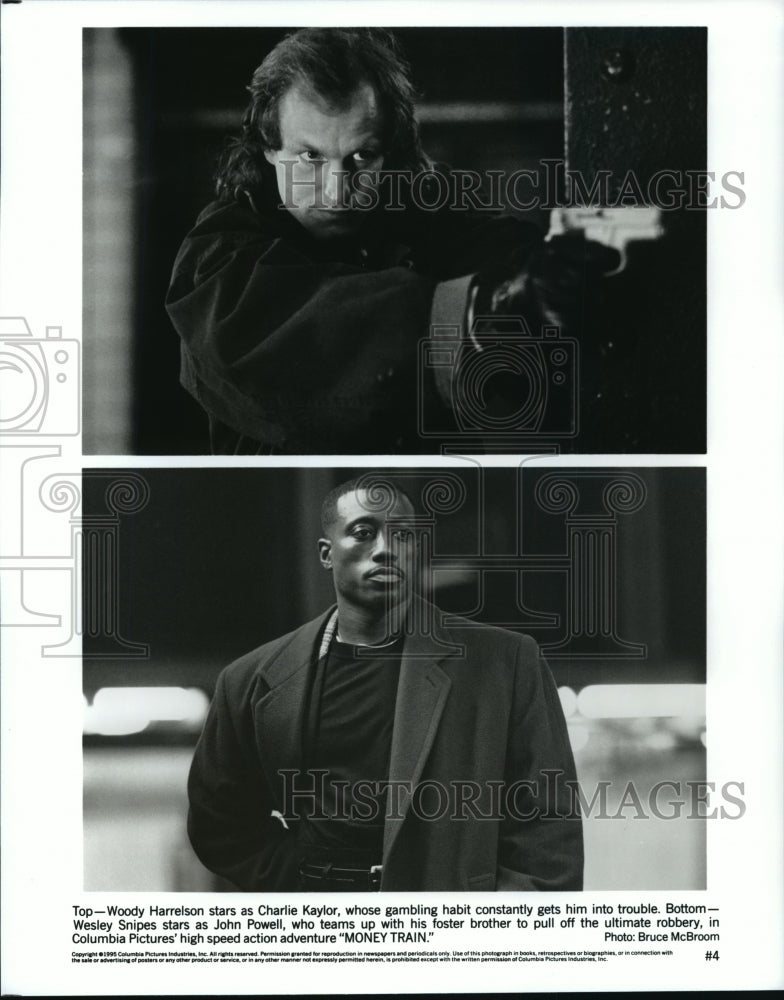 Press Photo Woody Harrelson and Wesley Snipes in Columbia Pictures Money Train - Historic Images