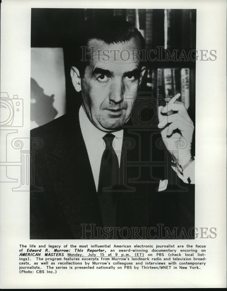 Press Photo American electronic journalist Edward R. Murrow: This Reporter PBS - Historic Images