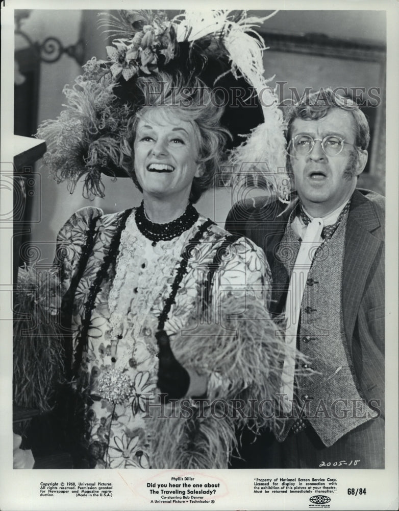 1968 Press Photo Phyllis Diller, Denver-Did You Hear the one about the Saleslady - Historic Images