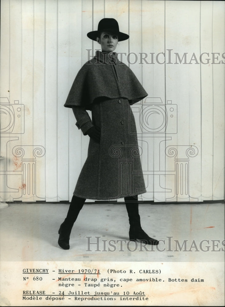 1970 Press Photo Givenchy Hiver-Paris fashion - Historic Images