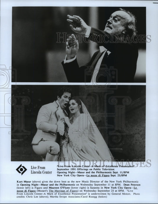 Press Photo Kurt Masur, Dean Peterson and Maureen O'Flynn-Live From Lincoln Ctr - Historic Images