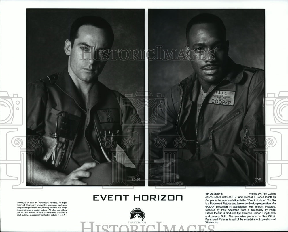 Press Photo Event Horizon star Jason Isaac and Richard Jones - Historic Images