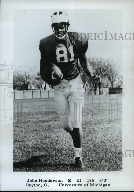 1965 Press Photo John Henderson, End for University of Michigan - Historic Images