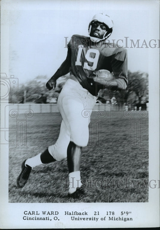1966 Press Photo Carl L. Ward, Halfback for University of Michigan - Historic Images