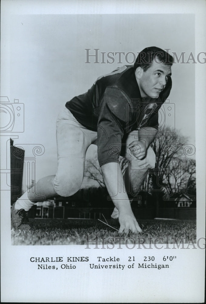 1966 Press Photo Charlie Kines, Tackle for University of Michigan - Historic Images
