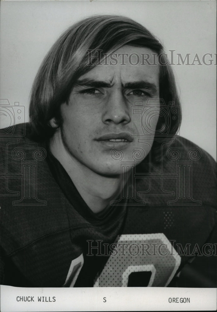 1975 Press Photo Chuck Wills Named University of Oregon's Most Valuable Player - Historic Images
