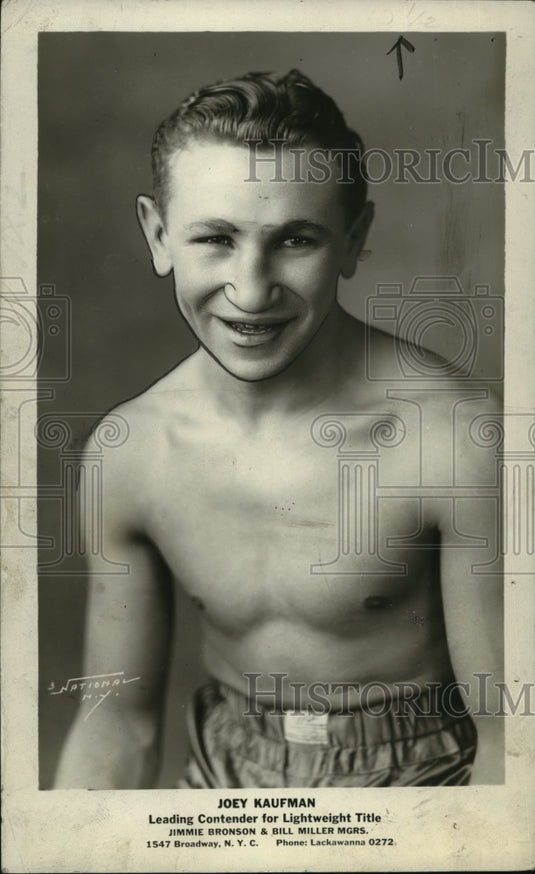 1928 Press Photo Joey Kaufman, Leading Contender for Lightweight Title- Historic Images