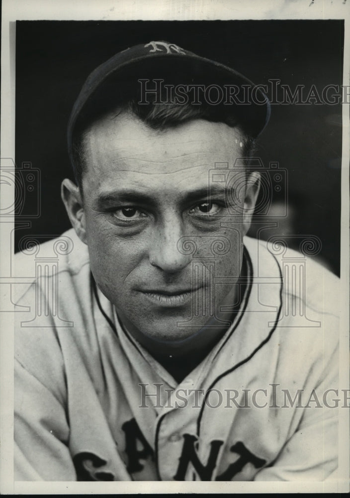 1934 Press Photo John Vergez, Giant Infielder - Historic Images