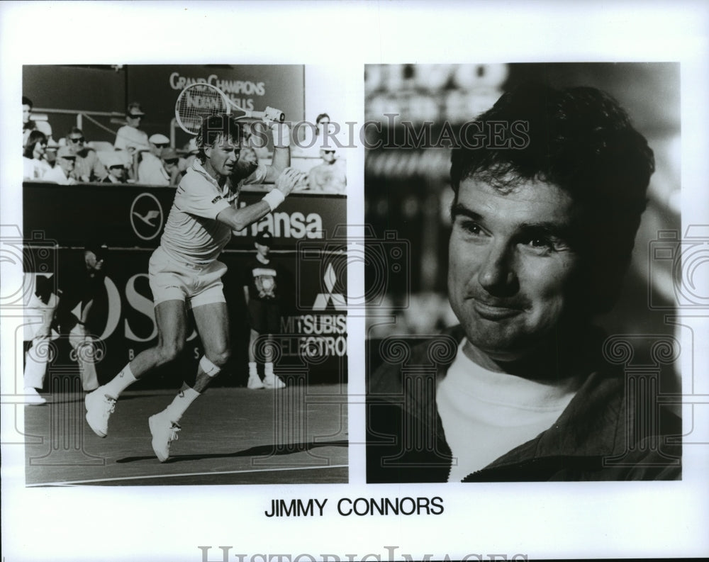 Press Photo Two Views of Jimmy Connors, Tennis Player - Historic Images