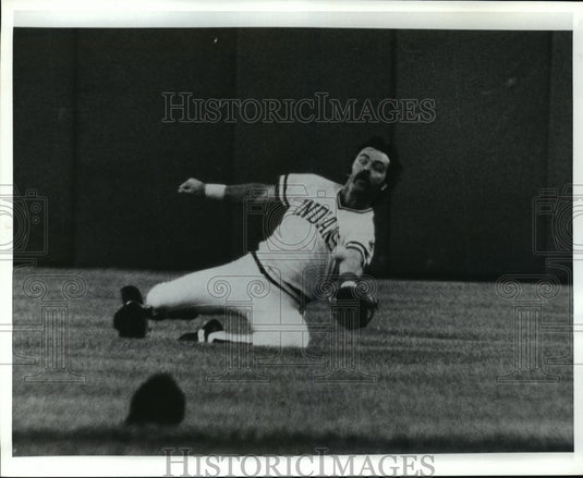 Press Photo Gorman Thomas in Action for Cleveland Indians - Historic Images