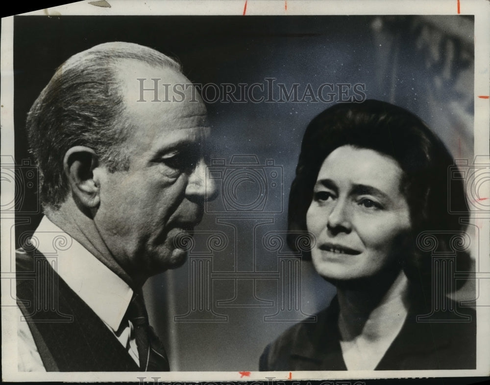 1973 Press Photo Jack Albertson and Patricia Neal in The Subject Was Roses - Historic Images