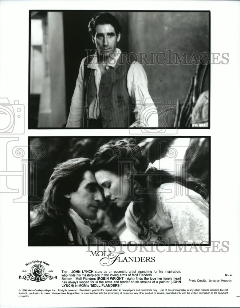 Press Photo John Lynch and Robin Wright, stars in "Moll Flanders" - Historic Images
