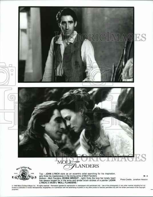 Press Photo John Lynch and Robin Wright, stars in "Moll Flanders" - Historic Images
