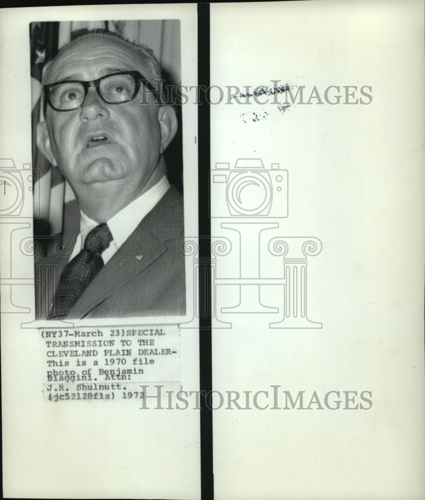 1972 Press Photo Benjamin Biaggini, President of the Southern Pacific Company - Historic Images