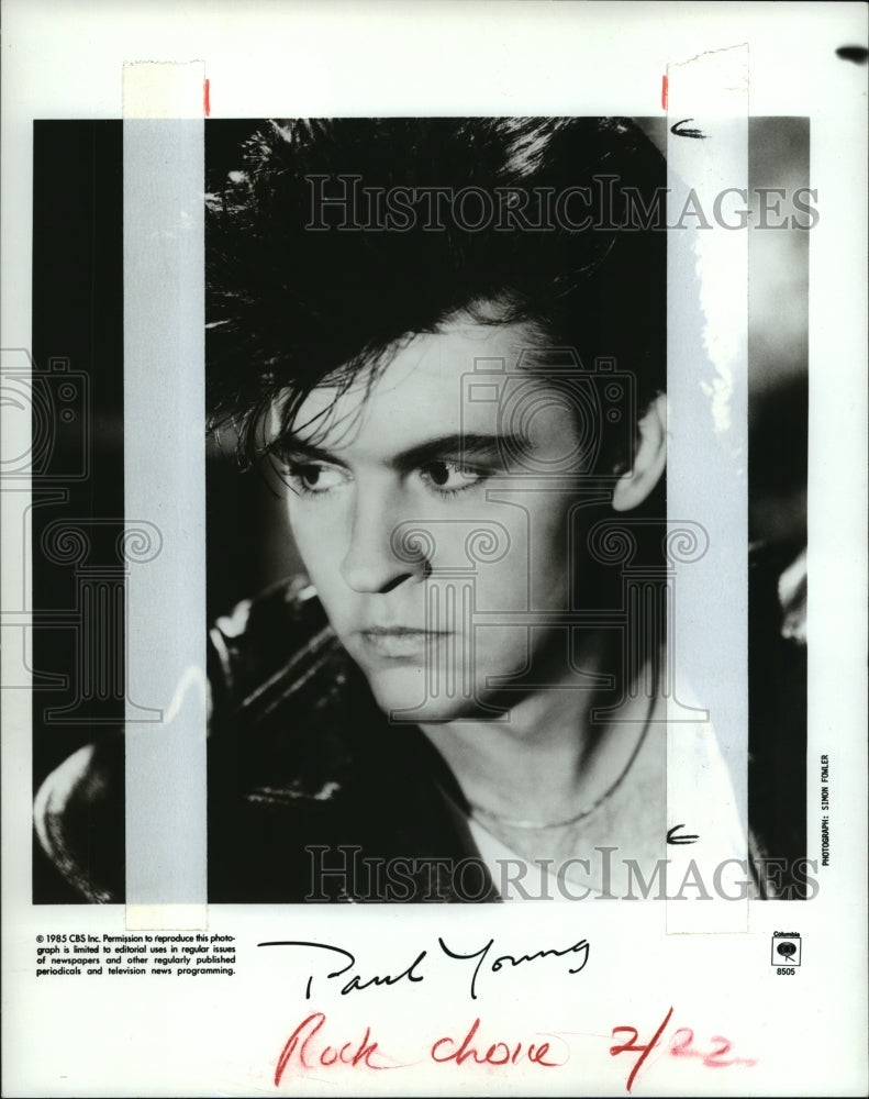 1985 Press Photo Paul Young - Historic Images