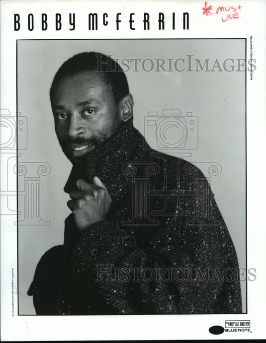1987 Press Photo Bobby McFerrin, Vocalist and Conductor - Historic Images