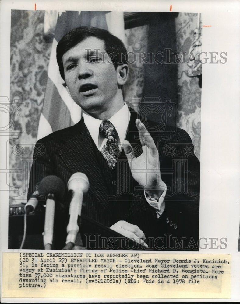 1978 Press Photo Mayor Dennis J. Kucinich of Cleveland May Face Recall Election - Historic Images