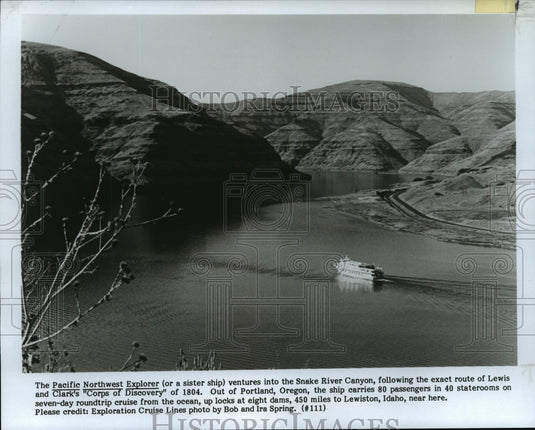 1984 Press Photo Pacific Northwest Explorer Follows Lewis & Clark's Oregon Route - Historic Images