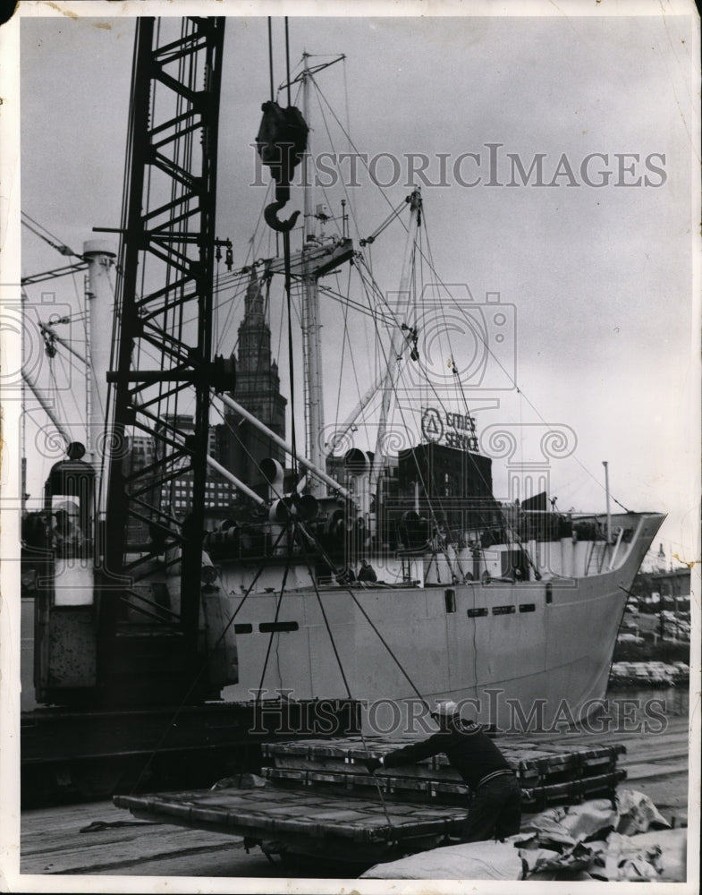 1966 Press Photo Ship at the Port of Cleveland - cvo00034 - Historic Images