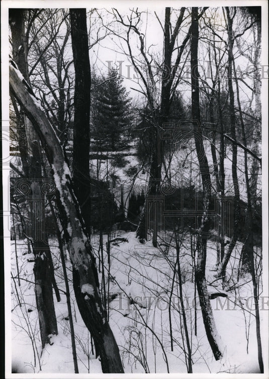 1970 Press Photo Olmsted Falls Village Park-back of library on Main Street - Historic Images