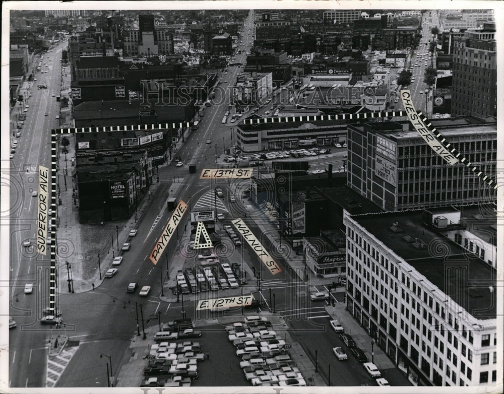 1963 Press Photo Payne and Superior Ohio aerial view - Historic Images