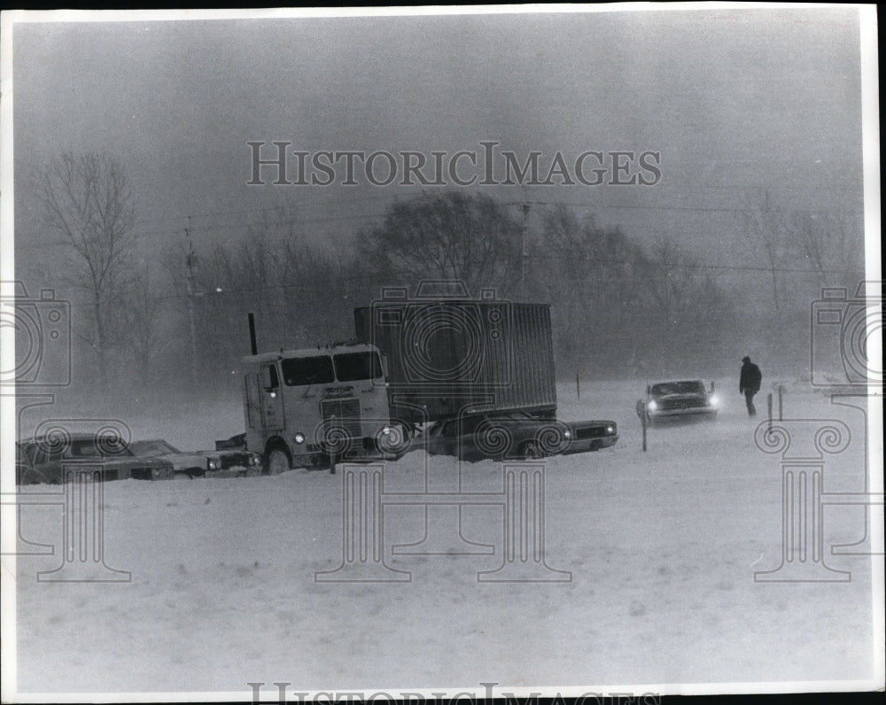 1972 Press Photo Lost nation entrance-Lakeland route 2 during winter weather - Historic Images