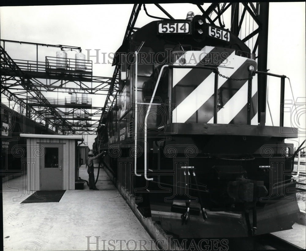 1978 Press Photo Burlington Northern Diesel service facility - Historic Images