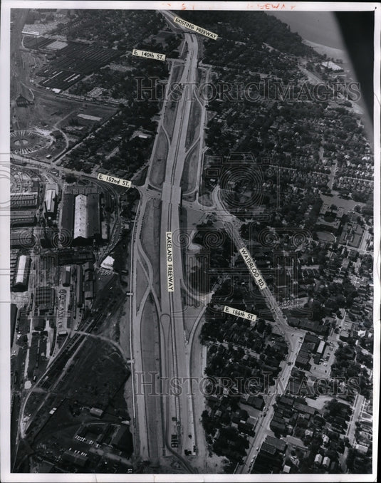 1961 Press Photo Lakeland Freeway aerial view - Historic Images
