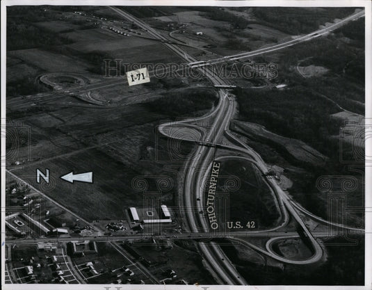 1966 Press Photo Route 71 at Pearl Road Interchange of Turnpike - Historic Images
