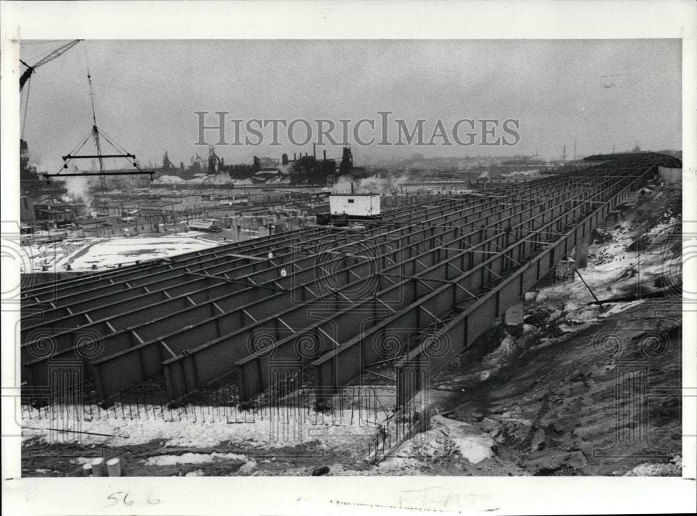 1989 Press Photo I-490 bridge-construction steel - Historic Images