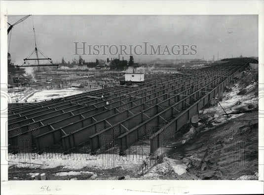 1989 Press Photo I-490 bridge-construction steel - Historic Images