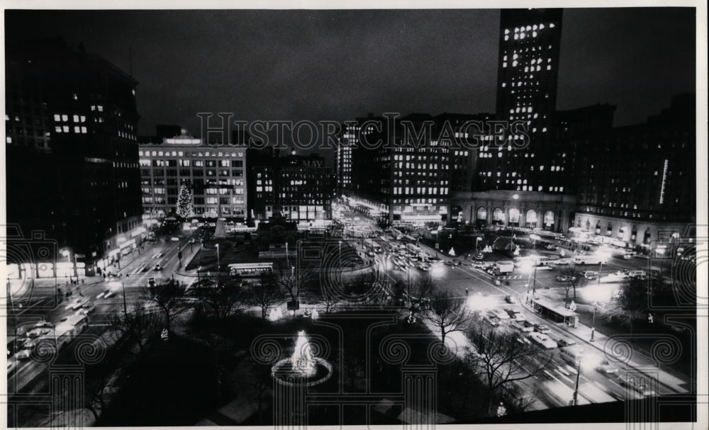 1968 Press Photo Christmas night-Public Square - Historic Images