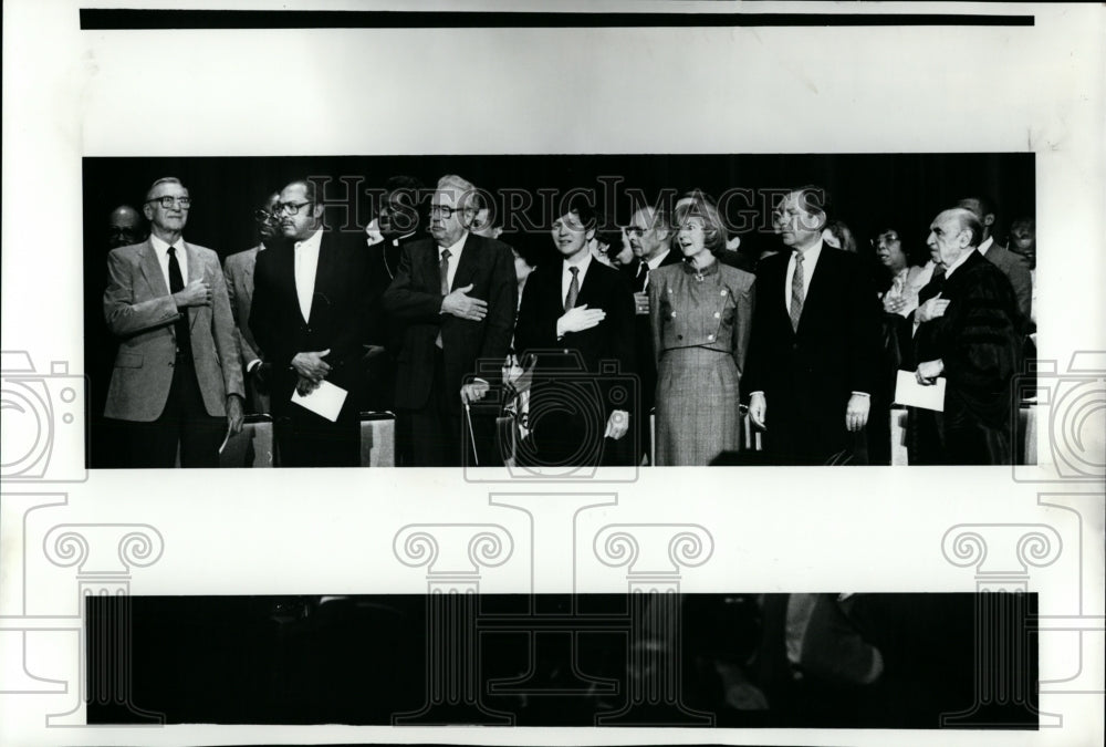 1989 Press Photo Former mayors-Mike White oath of office ceremony - Historic Images