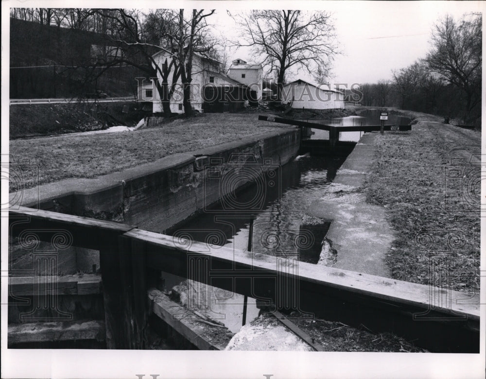 1972 Press Photo Wilson&#39;s Feed Mill-Ohio Canal Lock at Fitzwater and canal Roads - Historic Images