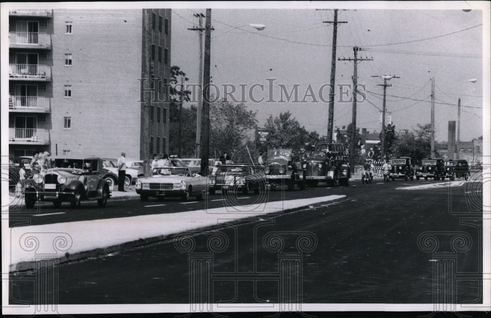 1967 Press Photo Antique locomotive- Detroit Avenue Rocky River Bridge reopening - Historic Images