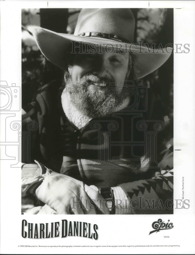 1990, Charlie Daniels Country Music Singer Songwriter Guitarist - Historic Images