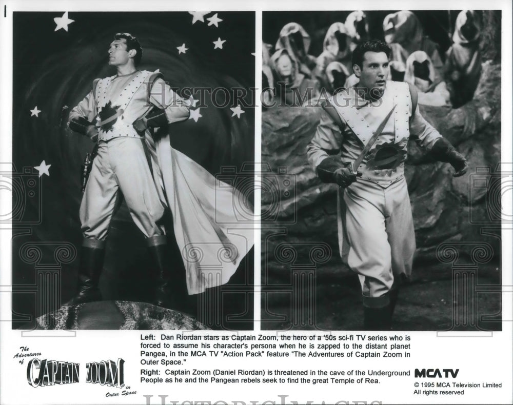 1995 Press Photo Dan Riordan in The Adventures of Captain Zoom in Outer Space - Historic Images