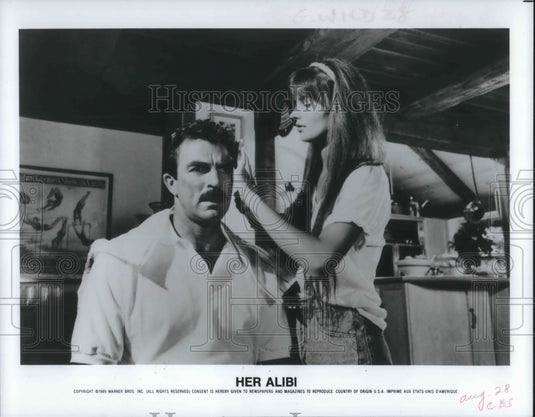1992 Press Photo Tom Selleck and Paulina Porizkova star in Her Alibi - Historic Images