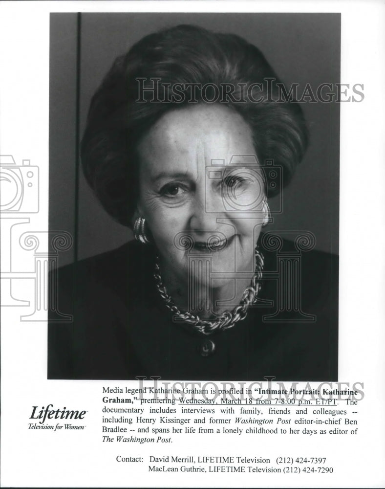 1998, Katharine Graham of Intimate Portrait: Katharine Graham - Historic Images
