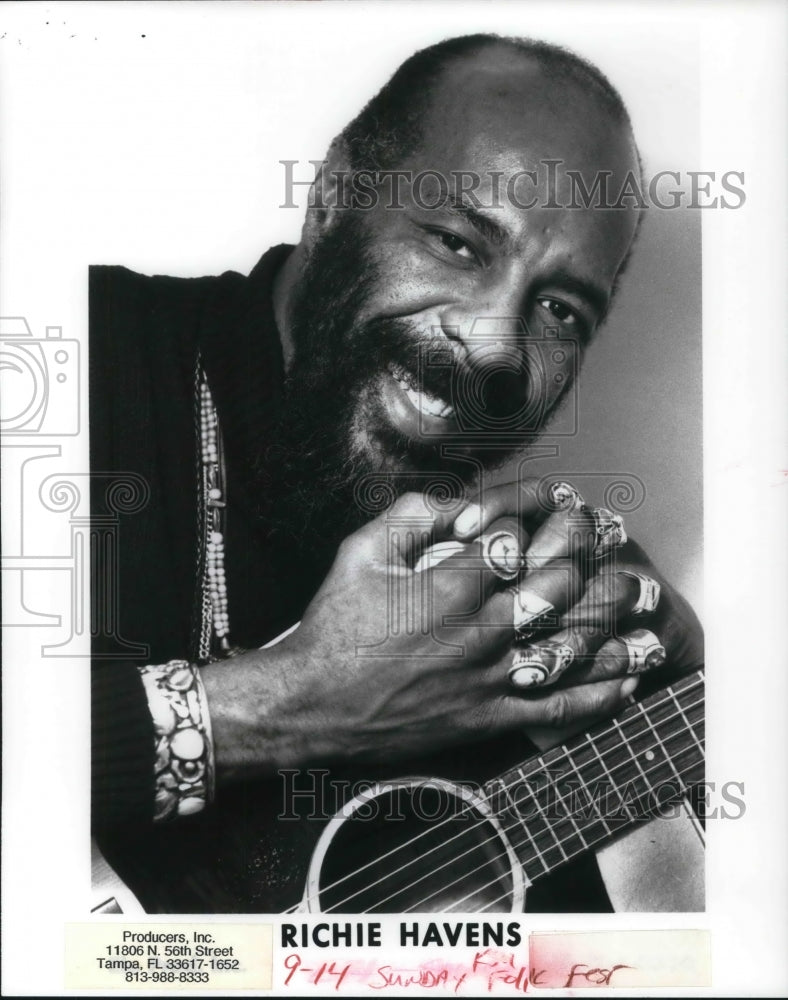 Press Photo Richie Havens Folk Rock Funk Singer Songwriter Guitarist - cvp16545 - Historic Images