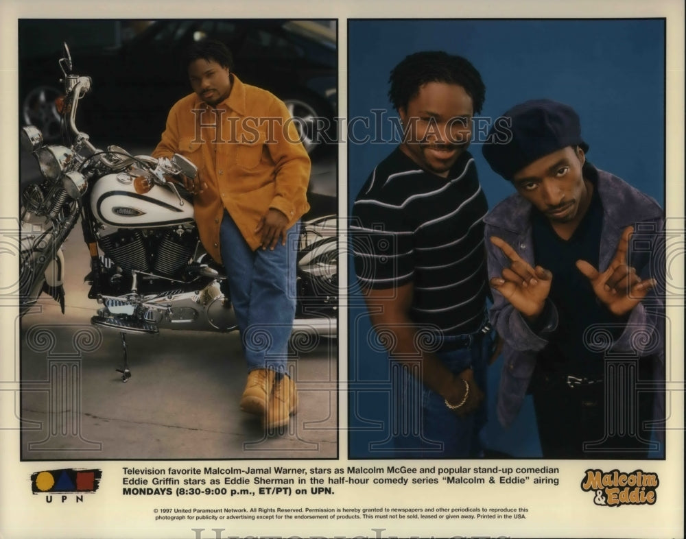 1997 Press Photo Malcolm-Jamal Warner and Eddie Griffin on Malcolm &amp; Eddie - Historic Images