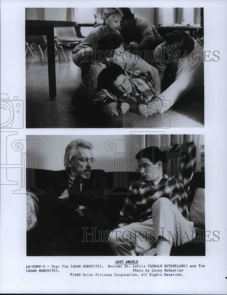 1990 Press Photo Adam Horovitz Donald Sutherland in Lost Angels - cvp20492 - Historic Images
