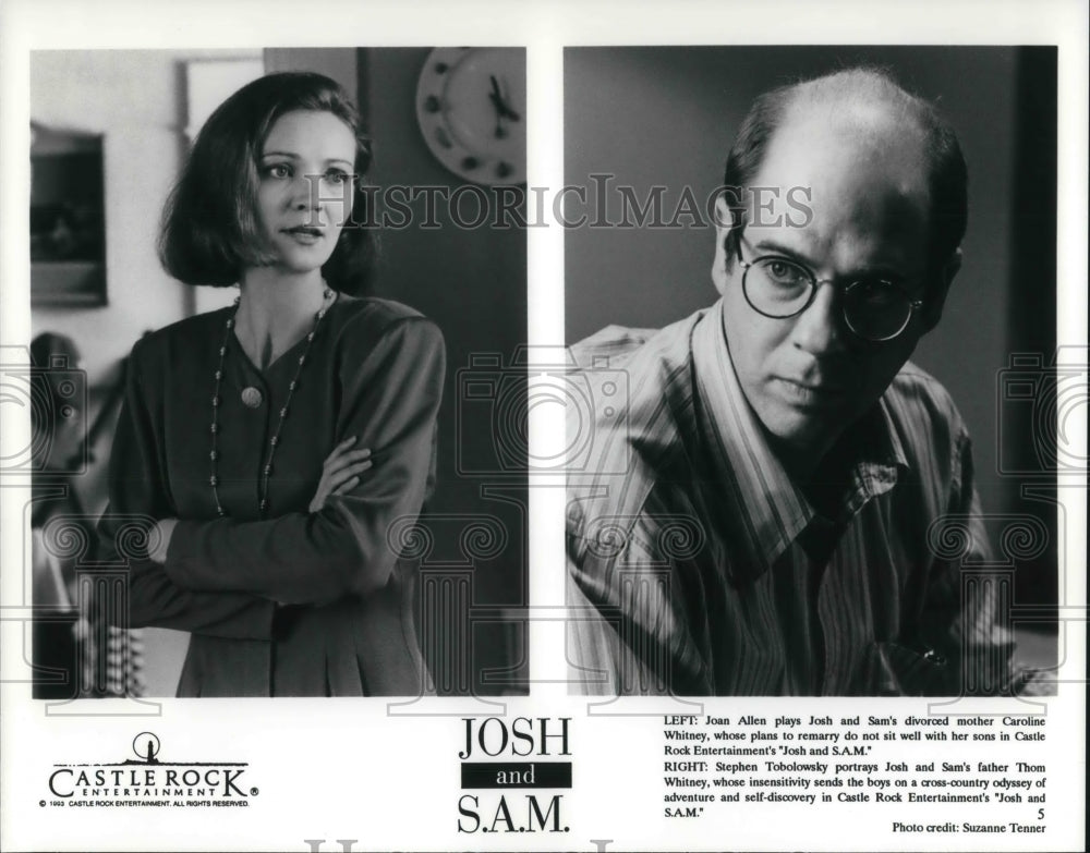 1993 Press Photo Joan Allen and Stephen Tobolowsky in Josh and S.A.M. - Historic Images