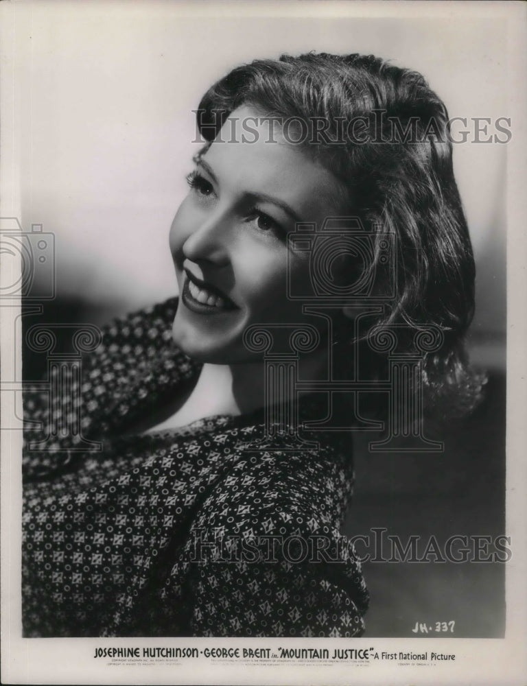 1937 Press Photo Josephne Hutchinson Actress Mountain Justice - cvp24222 - Historic Images