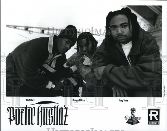 Undated Press Photo Mel Hart Boogy Nikke Tony Tone in "Poetic Husllaz"- Historic Images