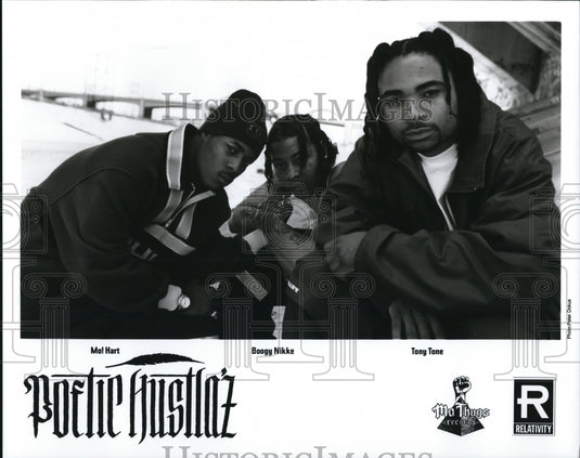 Undated Press Photo Mel Hart Boogy Nikke Tony Tone in "Poetic Husllaz"- Historic Images