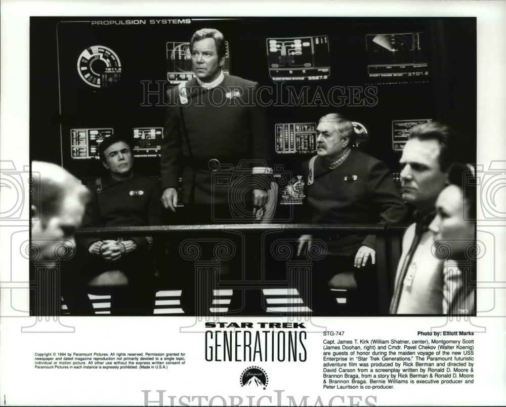 1994, William Shatner, James Doohan in Star Trek Generations - Historic Images