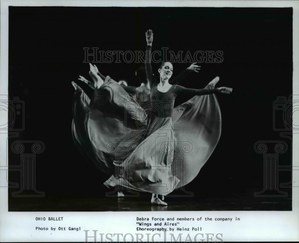 1987 Press Photo Debra Force in Wings and Aires Ohio Ballet- Historic Images