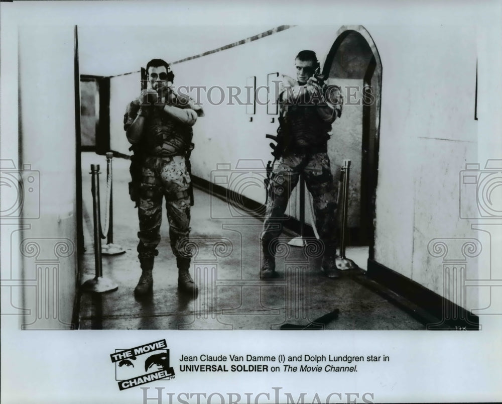 1994 Press Photo Jean Claude Van Damme ,Dolph Lundergreen in "Universal Soldier" - Historic Images